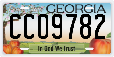 GA license plate CCO9782