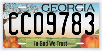 GA license plate CCO9783