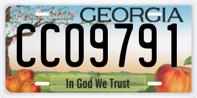 GA license plate CCO9791