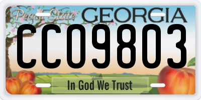 GA license plate CCO9803