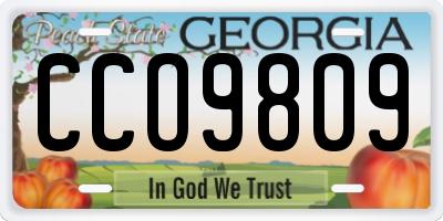 GA license plate CCO9809