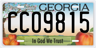 GA license plate CCO9815