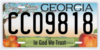 GA license plate CCO9818