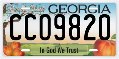 GA license plate CCO9820