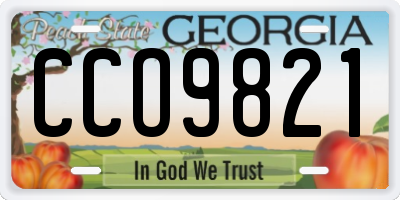 GA license plate CCO9821