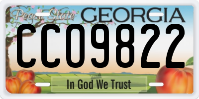 GA license plate CCO9822
