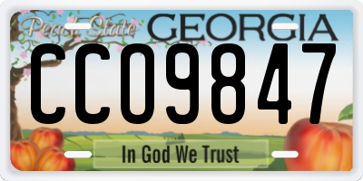GA license plate CCO9847