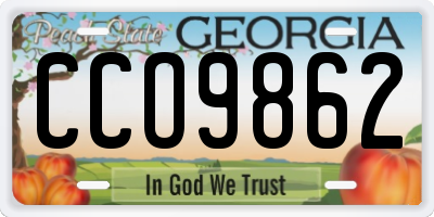 GA license plate CCO9862