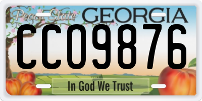 GA license plate CCO9876