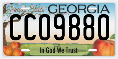 GA license plate CCO9880