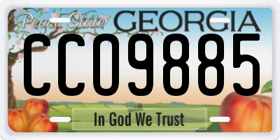 GA license plate CCO9885