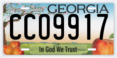 GA license plate CCO9917