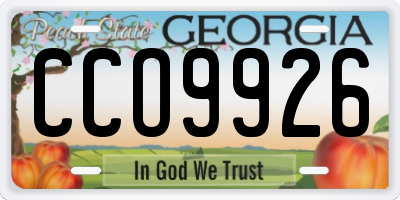 GA license plate CCO9926