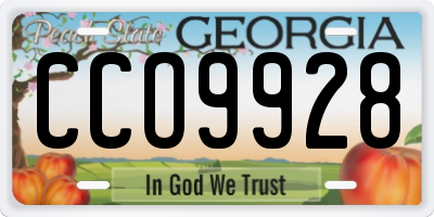 GA license plate CCO9928