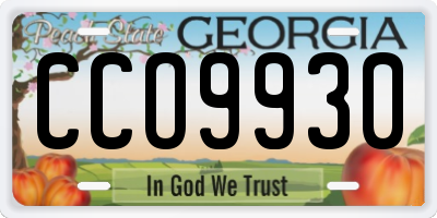 GA license plate CCO9930