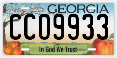 GA license plate CCO9933
