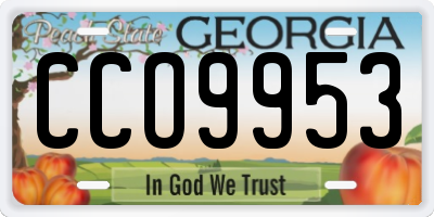 GA license plate CCO9953