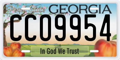GA license plate CCO9954