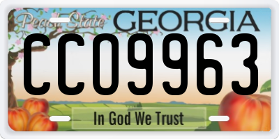 GA license plate CCO9963