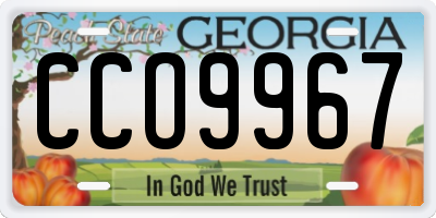 GA license plate CCO9967