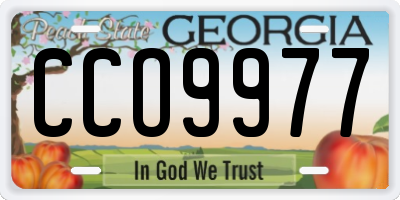 GA license plate CCO9977