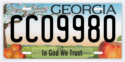 GA license plate CCO9980