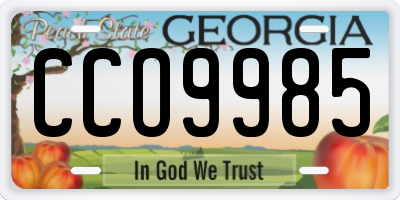 GA license plate CCO9985