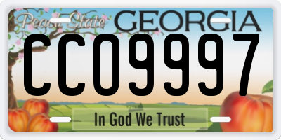 GA license plate CCO9997