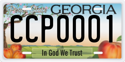 GA license plate CCP0001