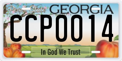 GA license plate CCP0014