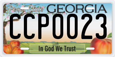 GA license plate CCP0023