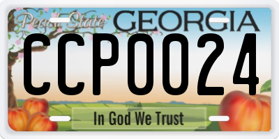GA license plate CCP0024