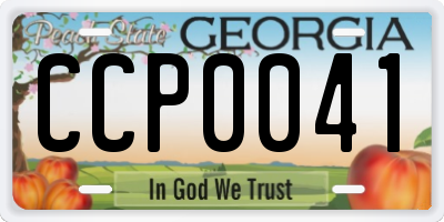 GA license plate CCP0041