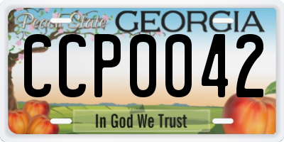GA license plate CCP0042