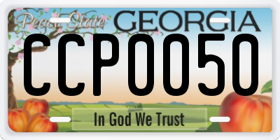 GA license plate CCP0050