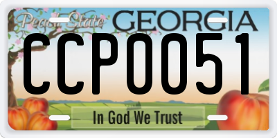 GA license plate CCP0051