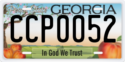 GA license plate CCP0052