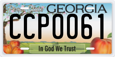 GA license plate CCP0061