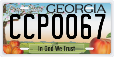 GA license plate CCP0067