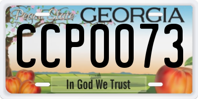 GA license plate CCP0073