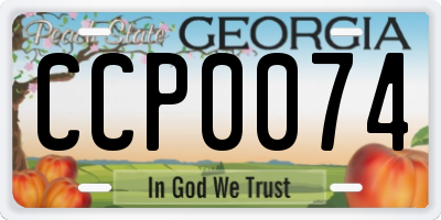 GA license plate CCP0074