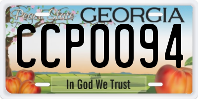 GA license plate CCP0094