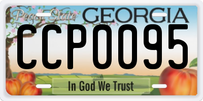 GA license plate CCP0095