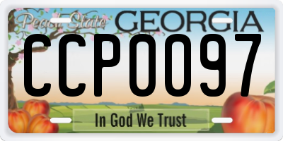 GA license plate CCP0097