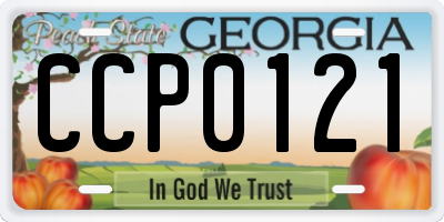 GA license plate CCP0121