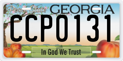 GA license plate CCP0131