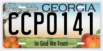 GA license plate CCP0141