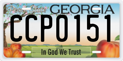 GA license plate CCP0151