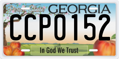 GA license plate CCP0152