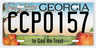 GA license plate CCP0157